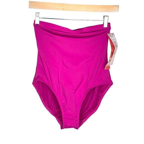 SPANX Super High Rise Shapewear Swimsuit Bottoms in Berry - Size 10 - Picture 3 of 9